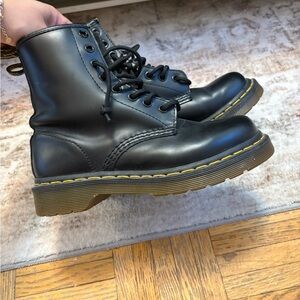 Black Leather Lace-Up Boots